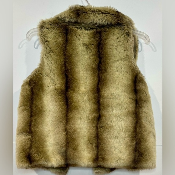Fenn Wright Manson Faux Fur Vest Cashmere Blend Natural Stripe Brown Size Medium - Picture 8 of 8